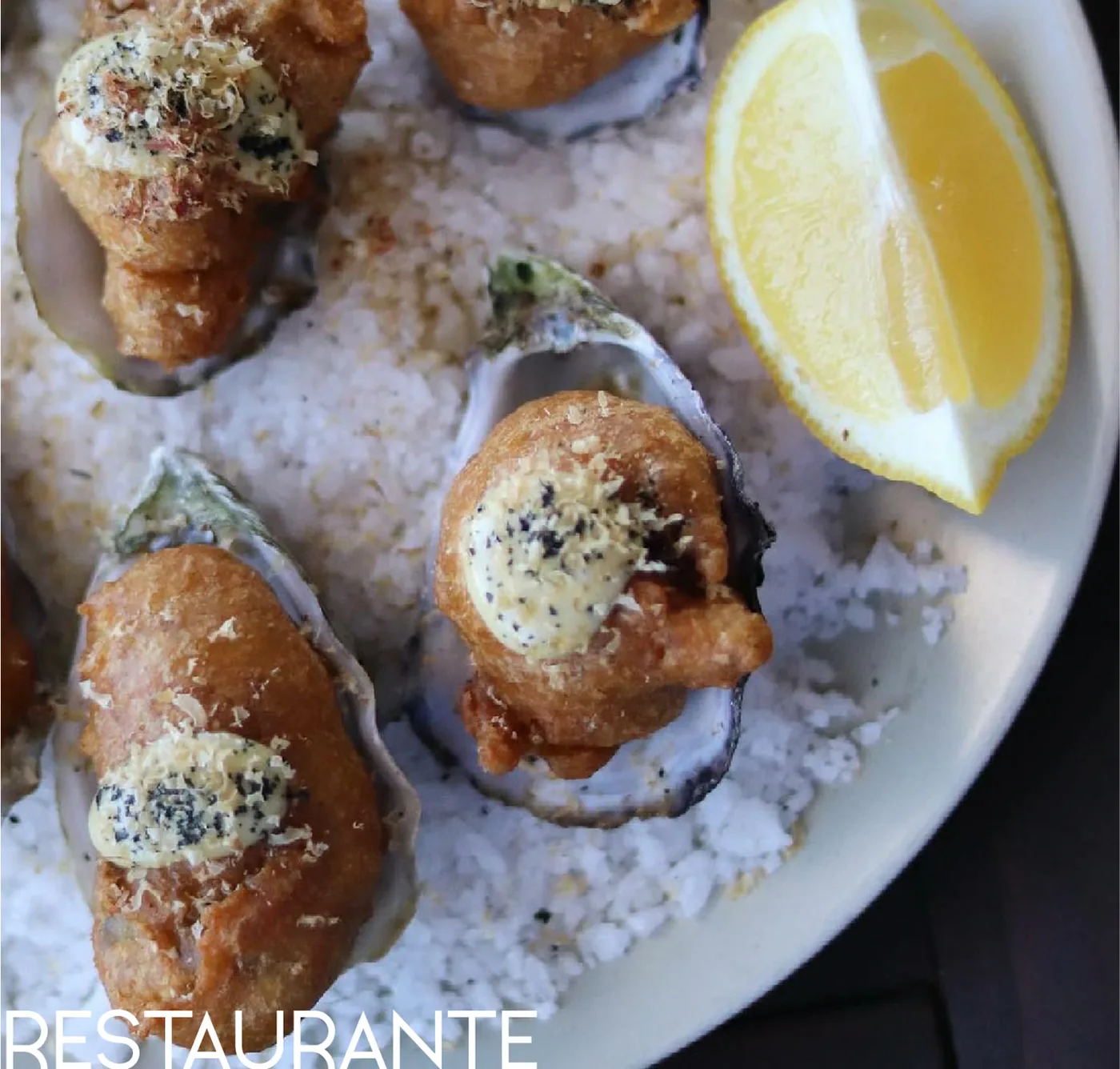 Ostiones gratinados del restaurante